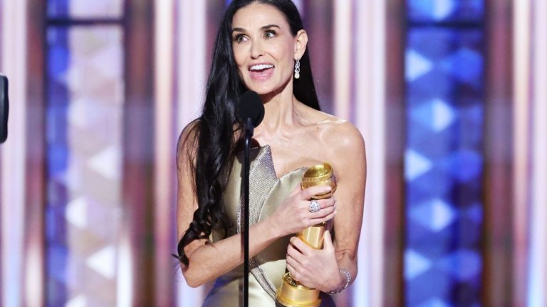 Demi Moore Wins Golden Globe for Best Actress in Musical or Comedy