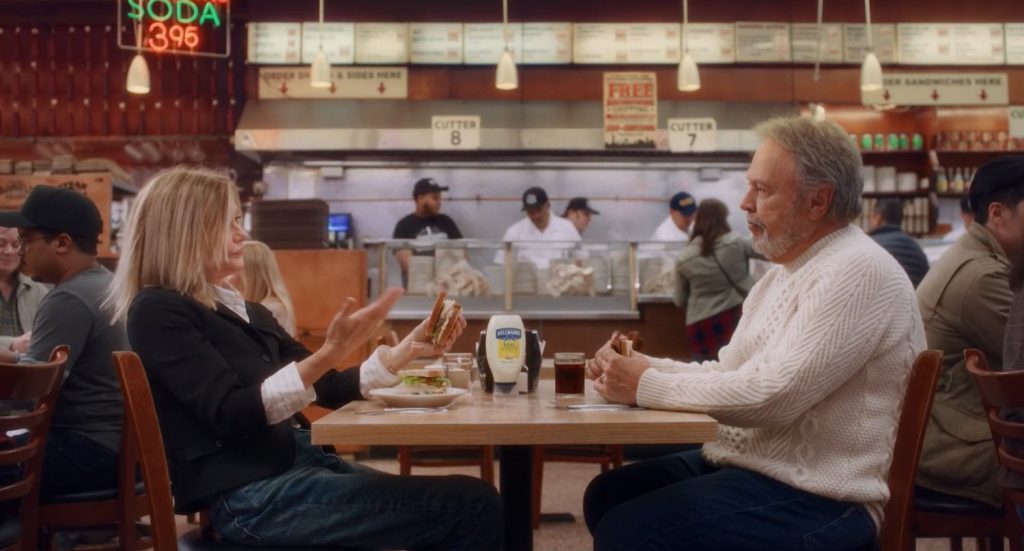 Meg Ryan and Billy Crystal Recreate WHEN HARRY MET SALLY Scene for Hellman’s Super Bowl Ad Featuring Sydney Sweeney — GeekTyrant