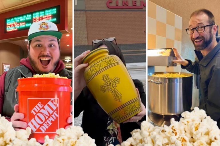 Movie Theater Customers Bring Own Popcorn Buckets