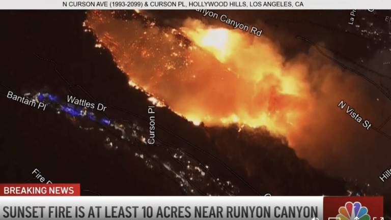 Sunset Fire Breaks Out in Hollywood Near Runyon Canyon