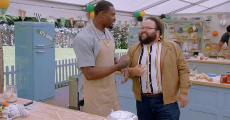 Zach Cherry & DK Metcalf Celebrate in The Great American Baking Show Clip