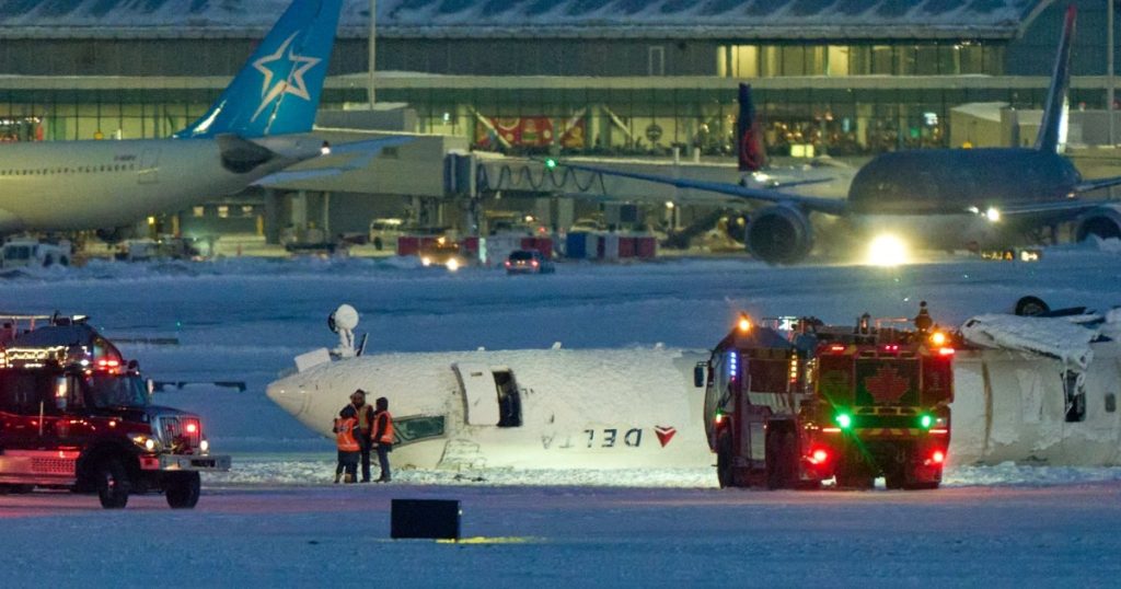 Delta Plane Turns Upside Down After Crash at Toronto Pearson Airport