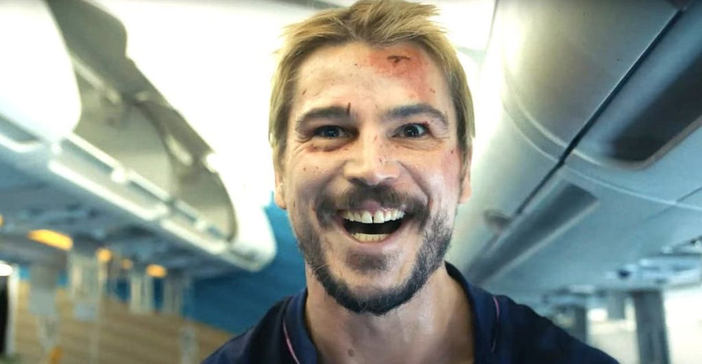 Josh Hartnett fights bad guys on a plane in action comedy