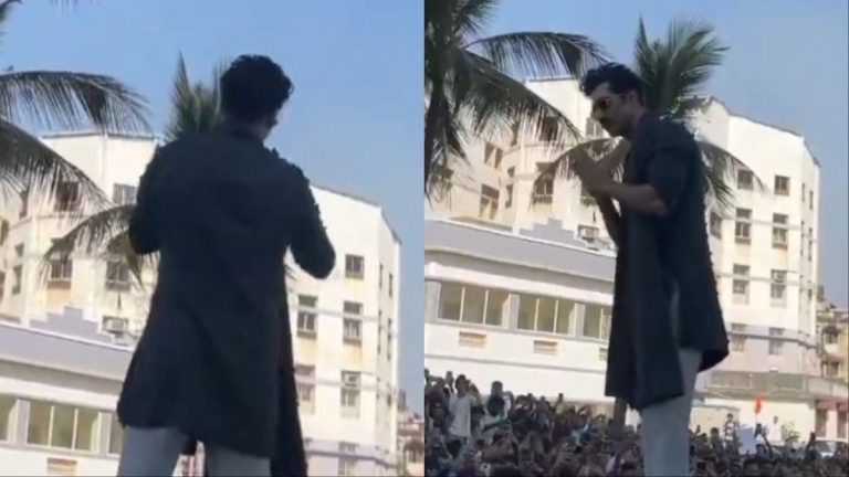 Vicky Kaushal Stands On Car Rooftop To Greet Fans, Does Namaste As He Promotes Chhaava In Kolkata